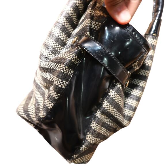 Kate Spade NY Stevie Shoulder Bag Woven Stripe Patent Leather REFURBISHED - Picture 7 of 16